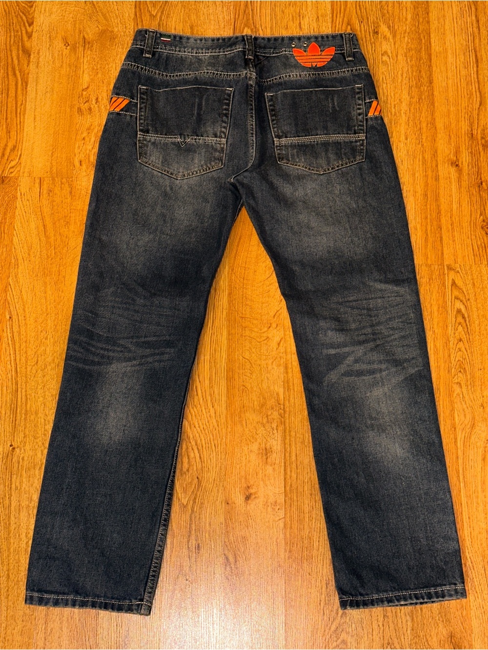 Diesel x Adidas Japan Straight Leg Jeans Men’s 35x30 Blue Wash Y2K 100% Cotton